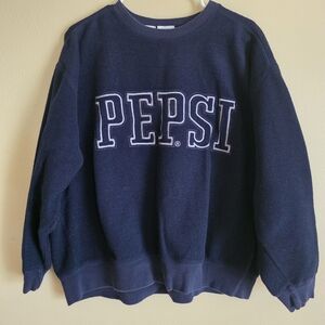 Vintage 90s Pepsi Branded Merch Embroidered Letter Sweatshirt Inside Out Style
